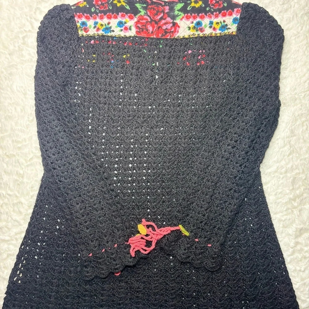 Free People Multicolor Floral Knit Top